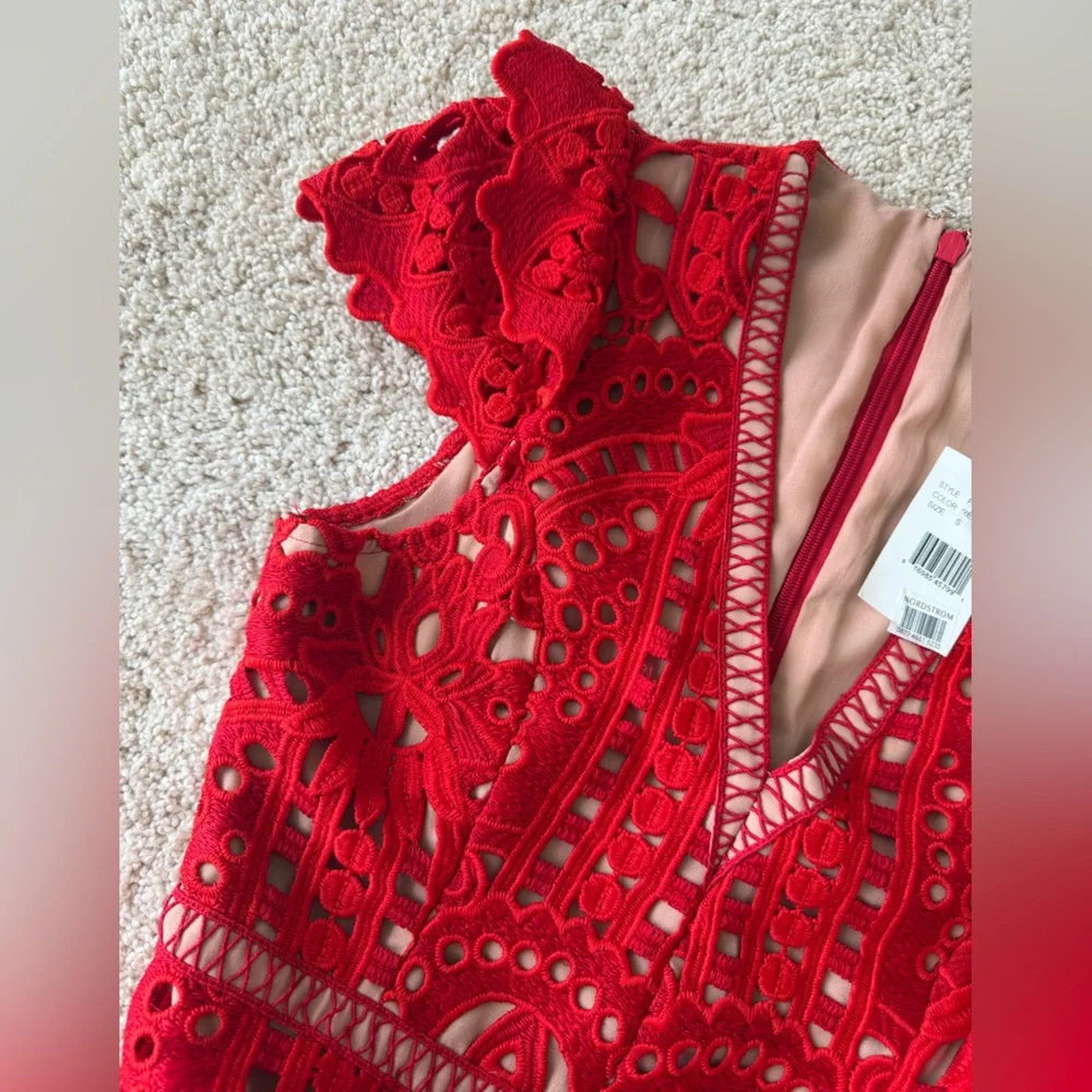 Adelyn Rae Red Lace Midi Dress, size S, NWT - Picture 11 of 11